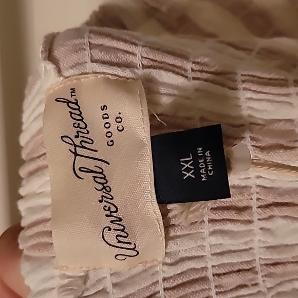 Universal Threads Cream Stripe Tank Dress 100% Cotton - XXL - Picture 3 of 7